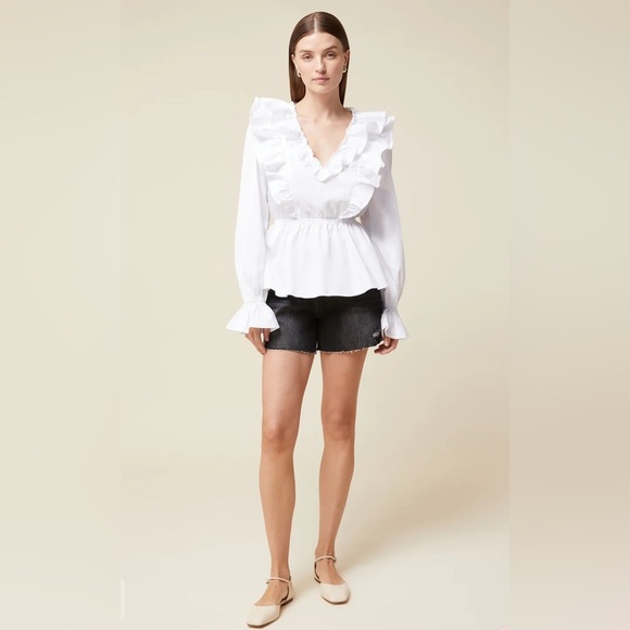 Rachel Parcell  Poplin Blouse  White  Size M - Picture 3 of 10